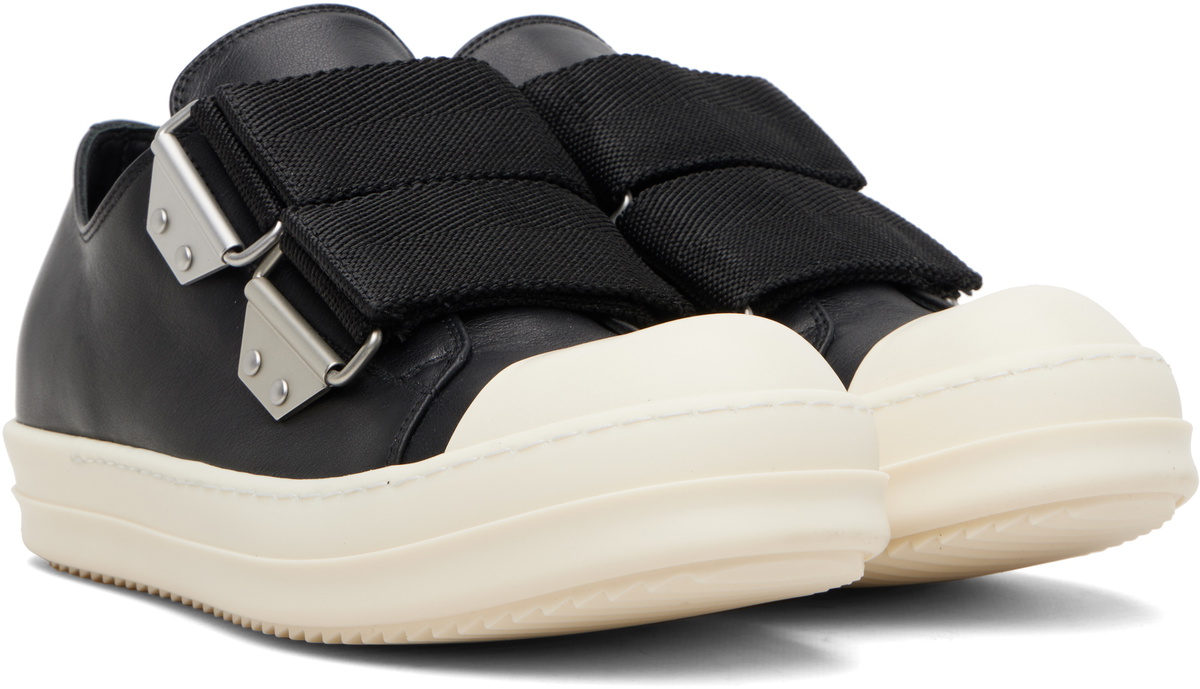 Rick Owens Black Temple Strap Low Sneakers
