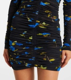 Blumarine Cutout floral jersey minidress