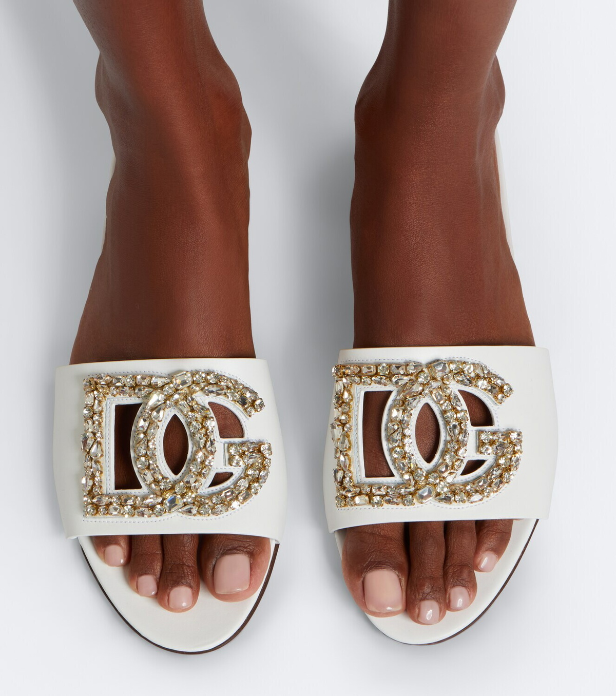 Dolce&Gabbana DG embellished leather slides