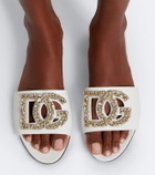 Dolce&Gabbana DG embellished leather slides