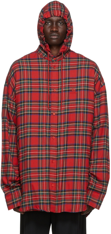 Photo: Balenciaga Red Hooded Shirt