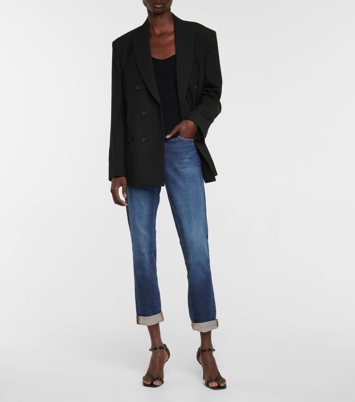 Frame - Le Garçon cropped mid-rise slim jeans Frame Denim