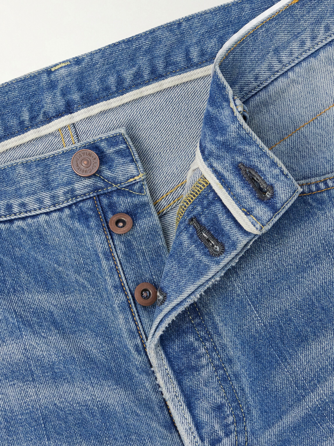 Visvim - Social Sculpture 01 Wide-Leg Distressed Selvedge Jeans - Blue