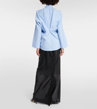 Victoria Beckham Caped virgin wool blouse