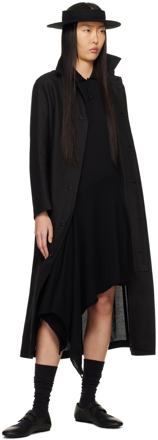 Yohji Yamamoto Black Semi-Sheer Coat