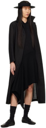 Yohji Yamamoto Black Semi-Sheer Coat
