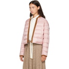 Moncler Tan & Pink Blageon Corduroy Reversible Down Jacket