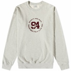 Sporty & Rich 94 Track & Field Crew Sweat in Heather Oatmeal/Merlot