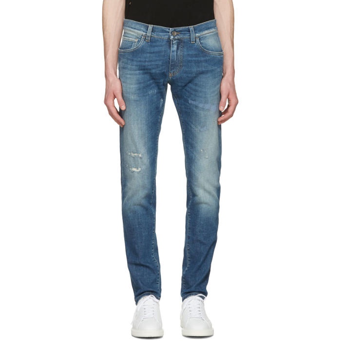 Photo: Dolce and Gabbana Blue Distressed Jeans