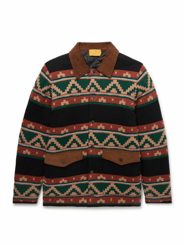 Photo: Guest In Residence - Western Industry Corduroy-Trimmed Intarsia-Knit Wool and Cashmere-Blend Jacket - Brown