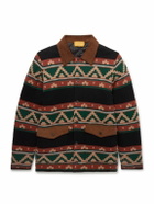Guest In Residence - Western Industry Corduroy-Trimmed Intarsia-Knit Wool and Cashmere-Blend Jacket - Brown
