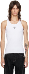 Marine Serre White Organic Cotton Tank Top