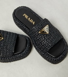 Prada Logo espadrille slides