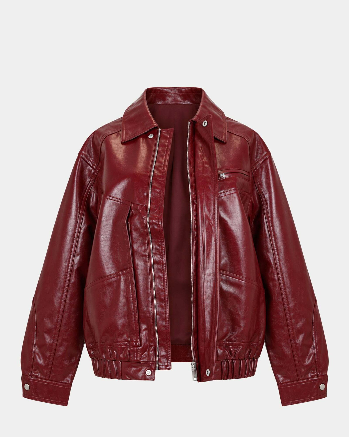 Steve Madden Dave Coat Tops in Burgundy