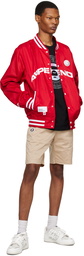 AAPE by A Bathing Ape Red Moonface Patch Bomber Jacket