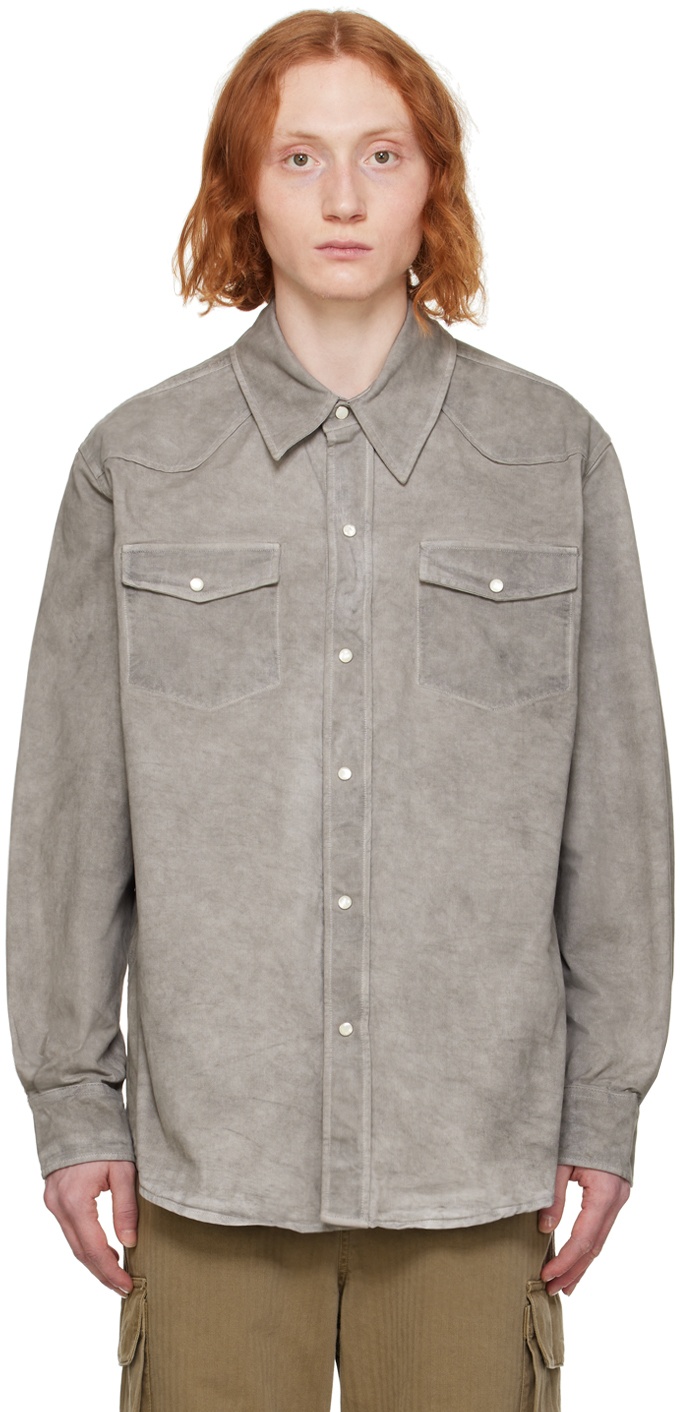 Our Legacy Gray Frontier Denim Shirt Our Legacy