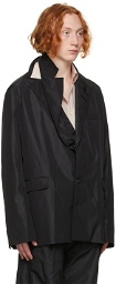 Y/Project Black Taffeta Double Collar Blazer