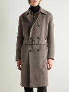 Oliver Spencer - Double-Breasted Recycled Wool-Blend Coat - Brown