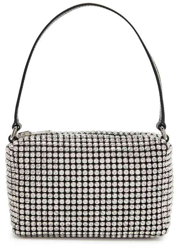 Photo: Alexander Wang Heirness Crystal-embellished Mesh top Handle bag - White - One Size