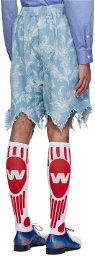 Vivienne Westwood Blue & Off-White Romario Shorts