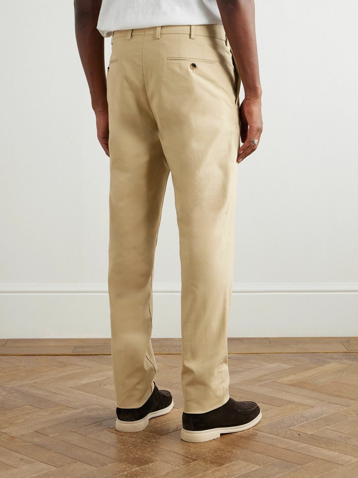 Loro Piana - Carlo Hyannis Tapered Cotton-Blend Trousers - Neutrals