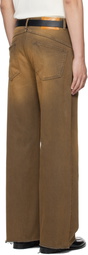 MMIC Brown Rocker Flare Jeans