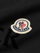 Moncler - Slim-Fit Logo-Flocked Appliquéd Cotton-Jersey T-Shirt - Black