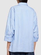 WEEKEND MAX MARA Giralda Striped Poplin 3/4 Sleeve Shirt