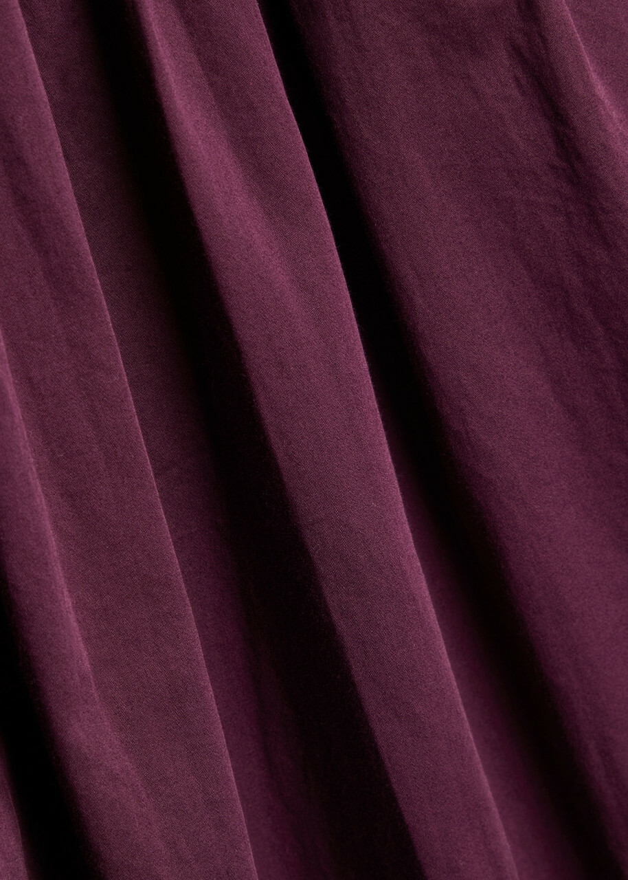 Damson Madder Angelina Lace-up Cotton-poplin Midi Dress Purple