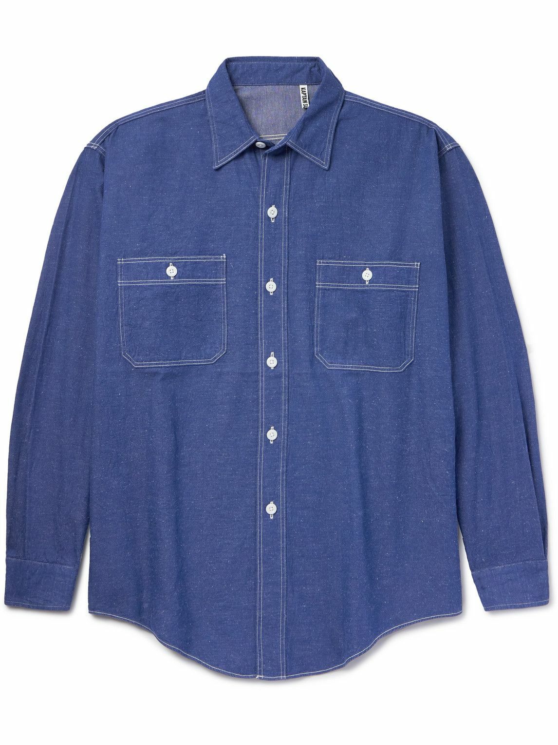 Kaptain Sunshine - Work Cotton and Hemp-Blend Shirt - Blue Kaptain