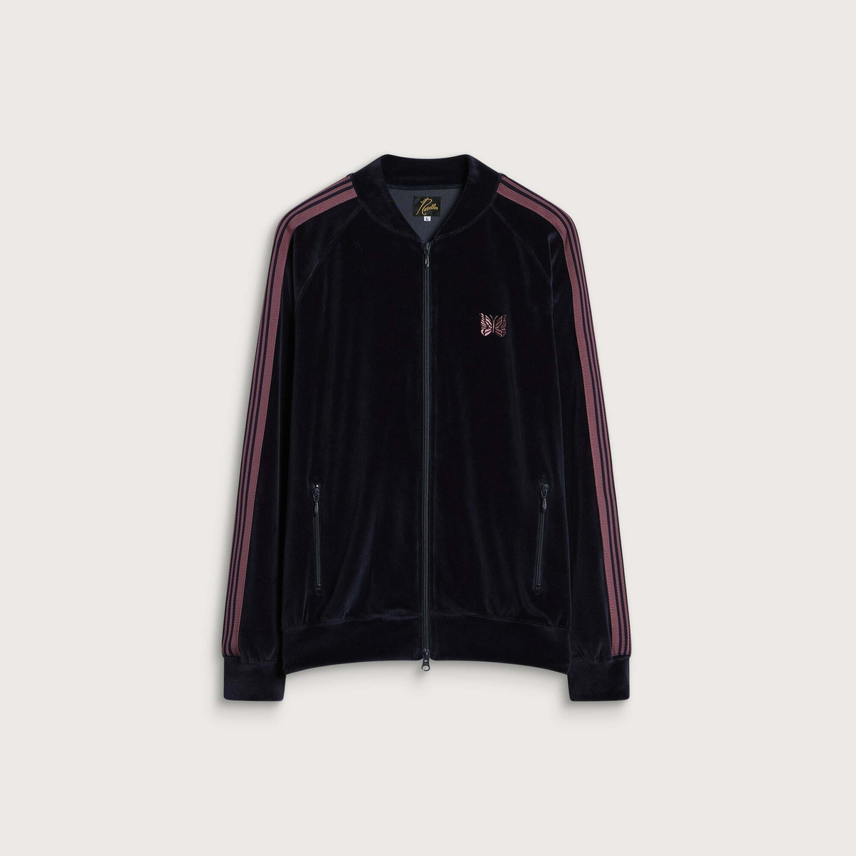 Needles Men's Velour Rib Collar Track Jacket in Navy
