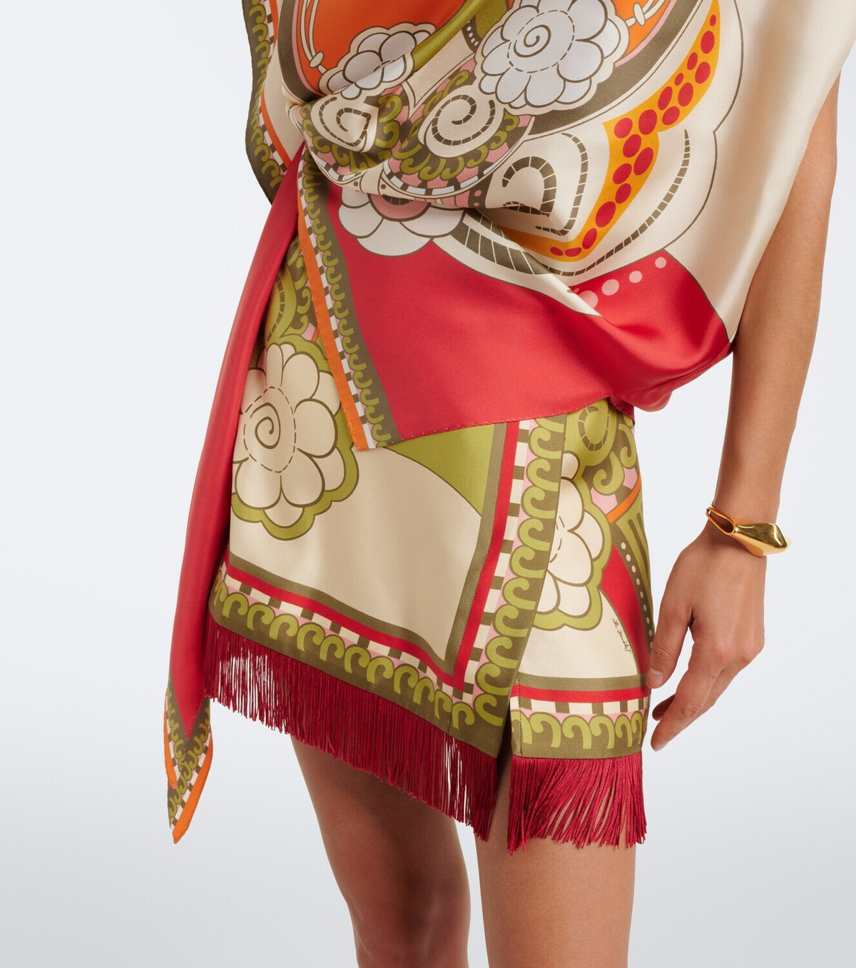 La DoubleJ Full-On printed silk twill top