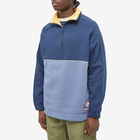 Butter Goods Men's Forte 1/4 Zip Fleece in Navy/Denim