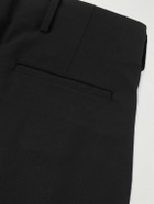 A.PRESSE - Straight-Leg Pleated Wool-Gabardine Trousers - Black