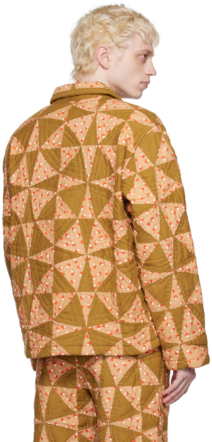 ジャケット・アウター BODE Kaleidoscope Quilt Jacket Bode Khaki & Pink Kaleidoscope Quilt Jacket Bode