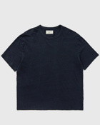 Officine Générale Ss Tee Piece Dyed French Linen Black - Mens - Shortsleeves