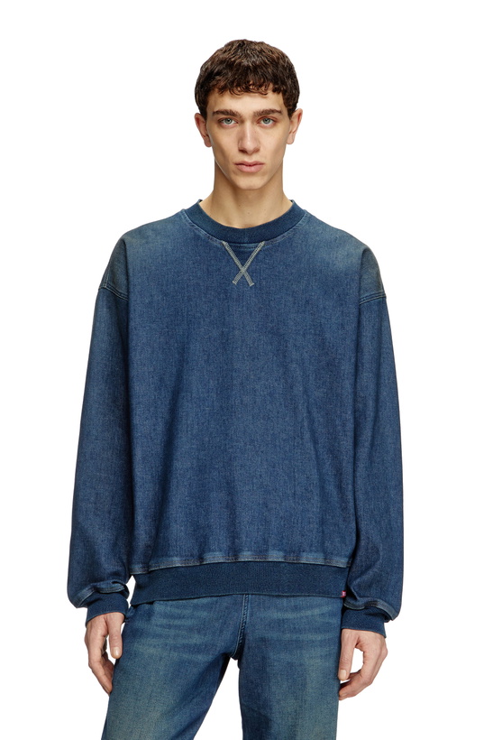Photo: Diesel Sweatshirt in Track Denim - Sweaters - Unisex - Blue