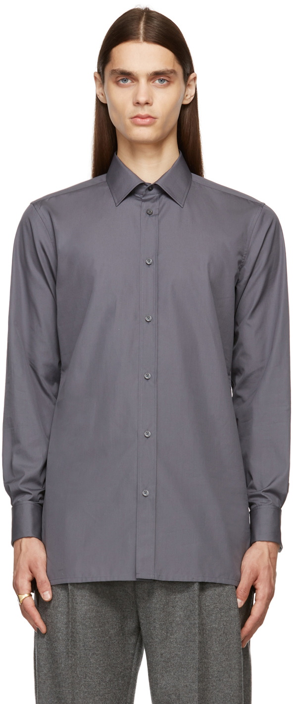Maison Margiela Grey Cotton Poplin Shirt Maison Margiela