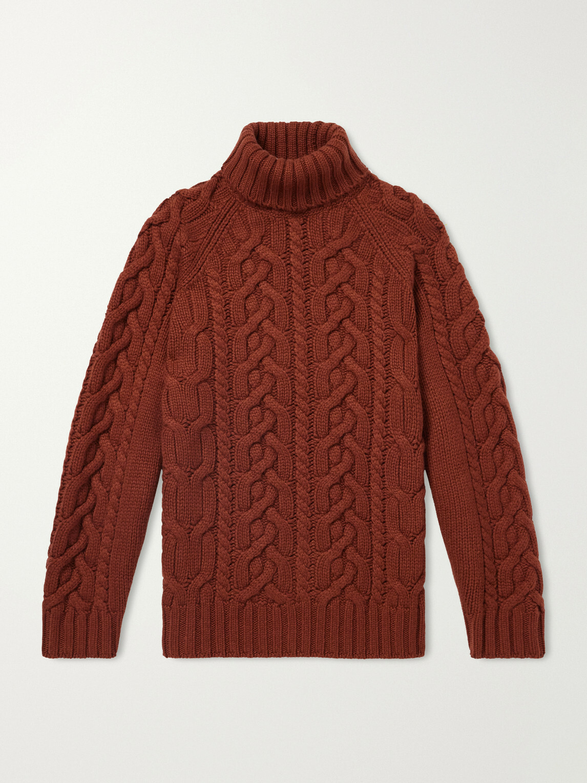 Brunello Cucinelli - Cable-Knit Cashmere Rollneck Sweater - Red