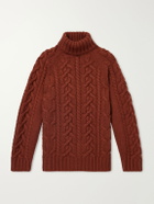 Brunello Cucinelli - Cable-Knit Cashmere Rollneck Sweater - Red