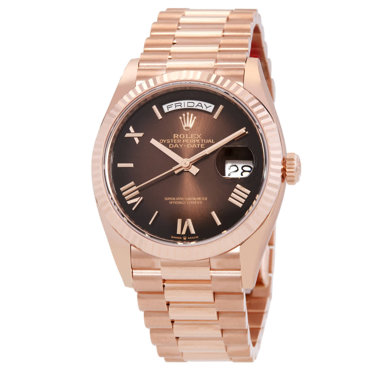 Rolex Day Date Automatic Chronometer Brown Dial Unisex Watch M128235-0075