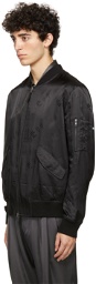 4SDESIGNS Reversible Black Cotton Bomber Jacket