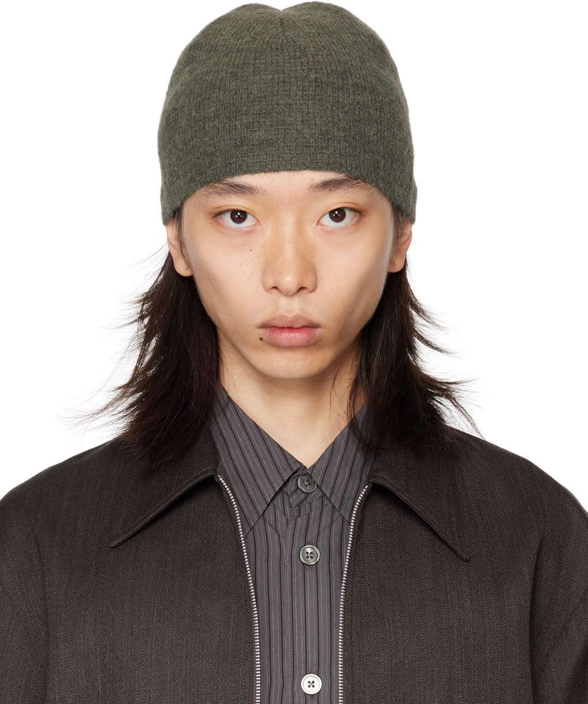 帽子 Our Legacy Gray Faux Isle Knit Beanie Our Legacy Gray Faux Isle Knit Beanie Our Legacy