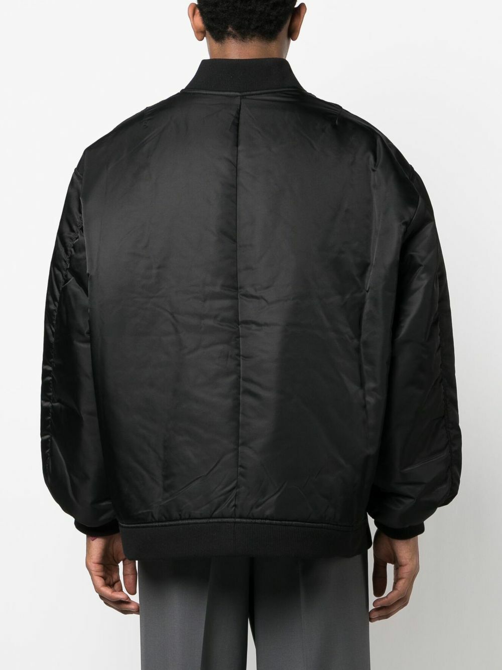 The Frankie Shop Black Astra Oversized Bomber Jacket