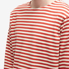 Nudie Jeans Co Men's Nudie Charles Breton Stripe T-Shirt in Poppy Red