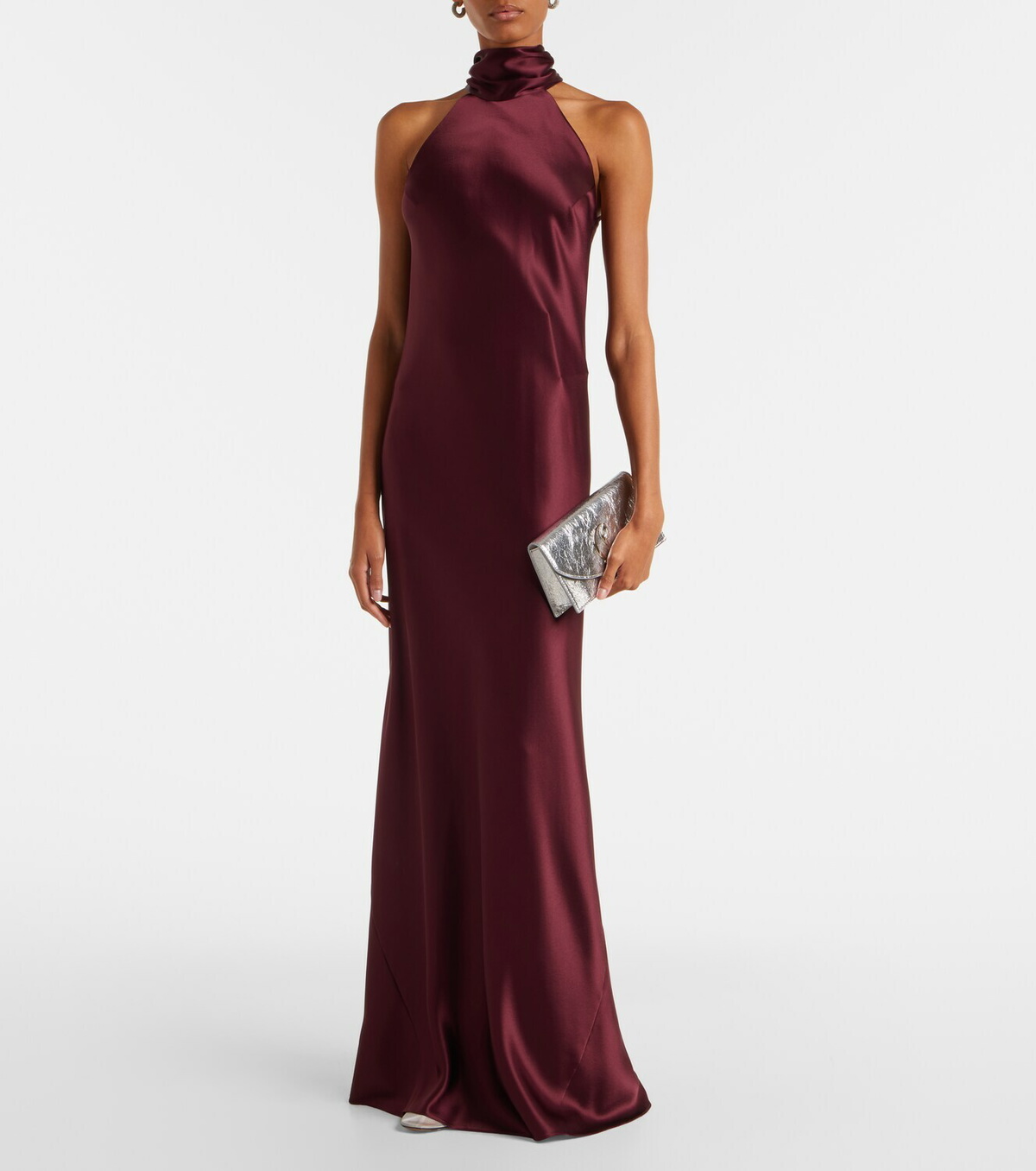 Galvan Sienna halterneck satin gown