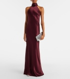 Galvan Sienna halterneck satin gown