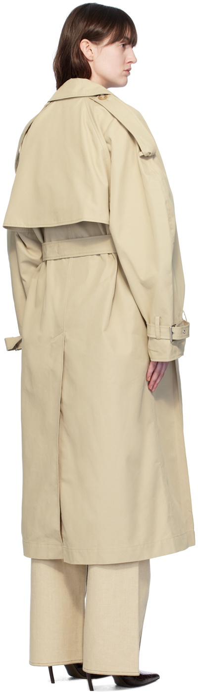 Elleme Beige Double-Breasted Trench Coat