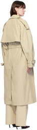 Elleme Beige Double-Breasted Trench Coat