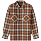 Beams Plus Men's Ombre Check Mechanics Jacket in Mustard